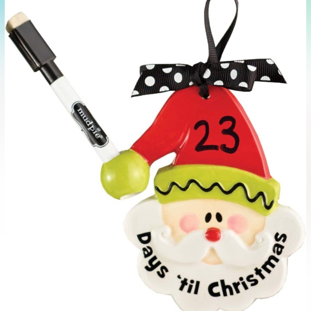 {Mud Pie} Santa Ornament, Countdown Magnet - NWT